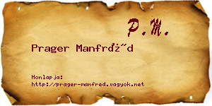 Prager Manfréd névjegykártya